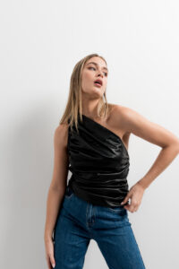 IMITATION LEATHER TOP