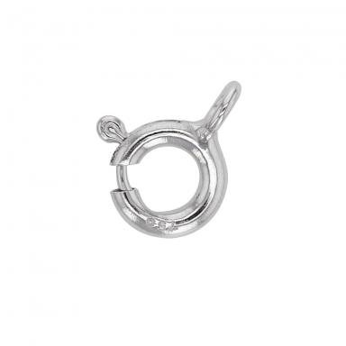 Open spring ring in white gold