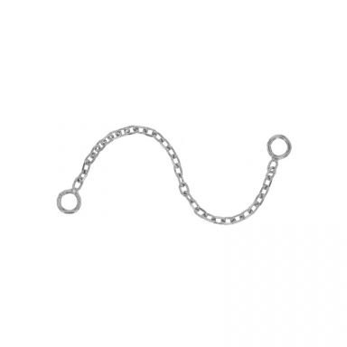 Forçat link safety chain in white gold